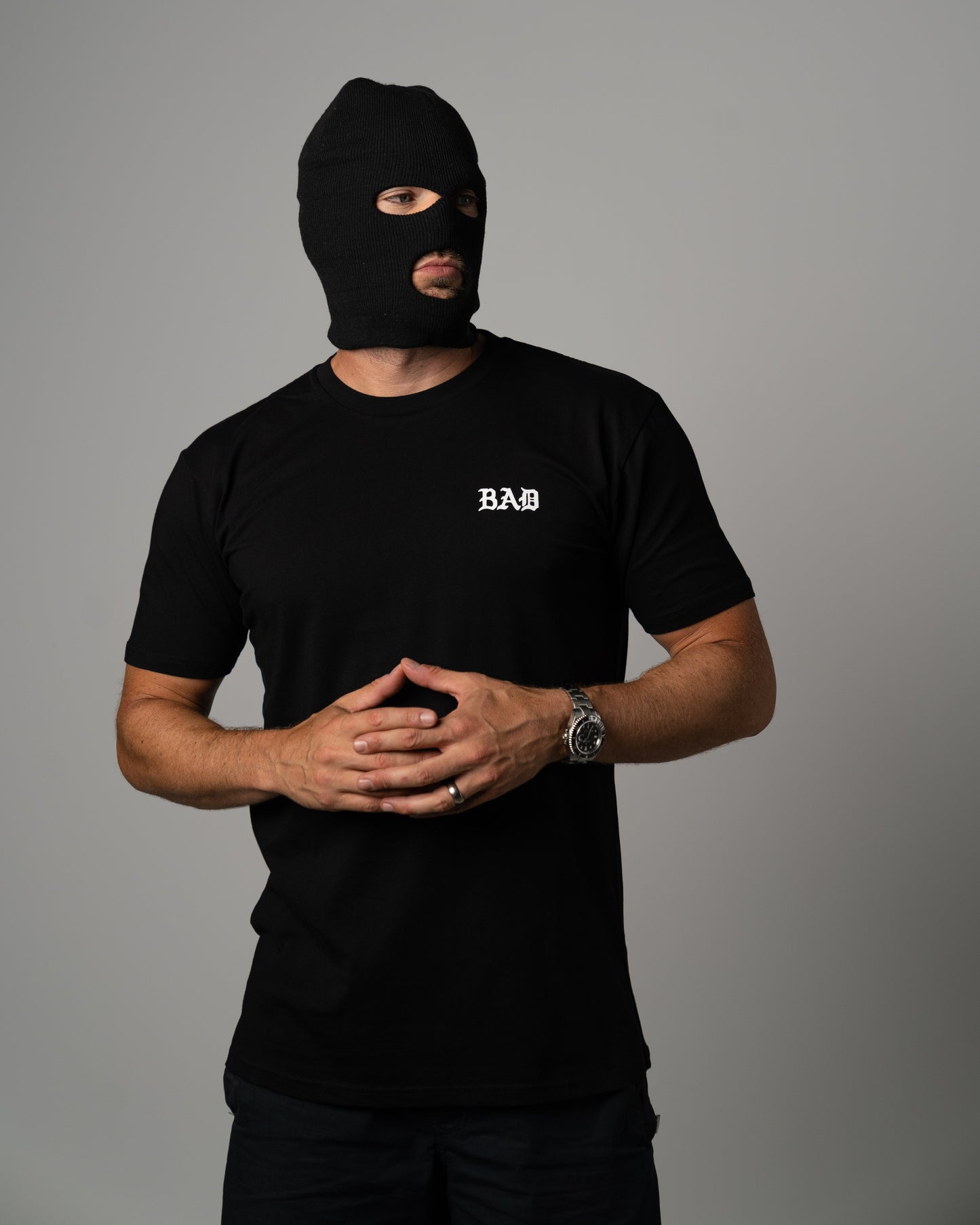 'BAD VIBES ONLY' TEE (BLACK w/ WHITE)